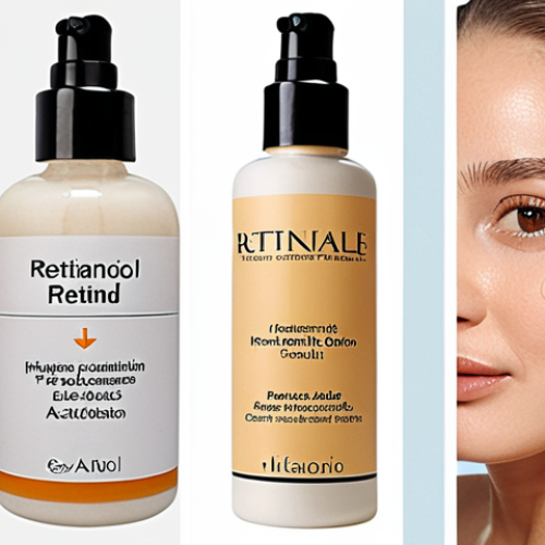 Home 19 **Skincare ingredients collage:** A visually appealing collage featuring retinol, hyaluronic acid, peptides, Vitamin C, and niacinamide, showcasing their textures and forms (serums, creams, etc.). Include text overlays highlighting each ingredient's benefit (e.g., "Retinol: Fine Line Reduction," "Hyaluronic Acid: Intense Hydration"). Use a clean, modern aesthetic.